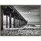 Full moon over Scripps Pier by Ann Collins Danita Delimont 24-in. W x 18-in. H. Canvas Wall Art Print Framed in Grey
